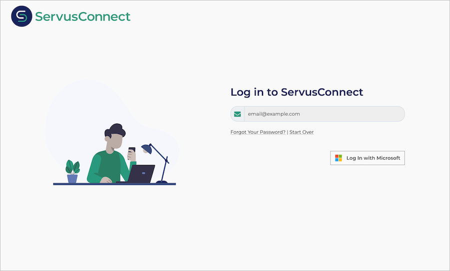Captura de pantalla que muestra el botón de Iniciar sesión con Microsoft.