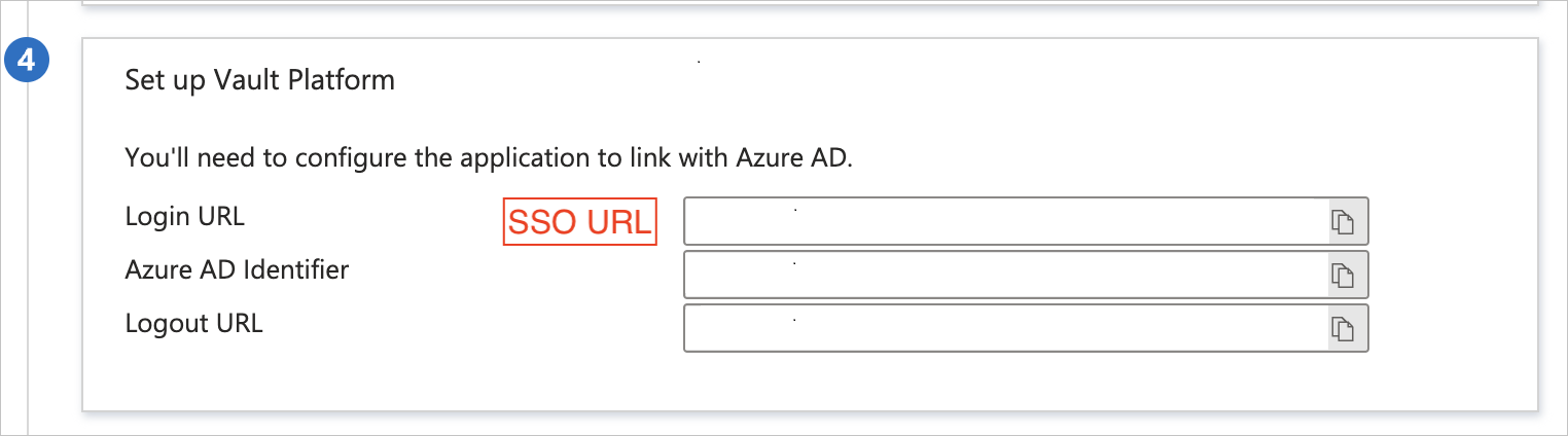 Captura de pantalla de identificación de la dirección URL de inicio de sesión único.