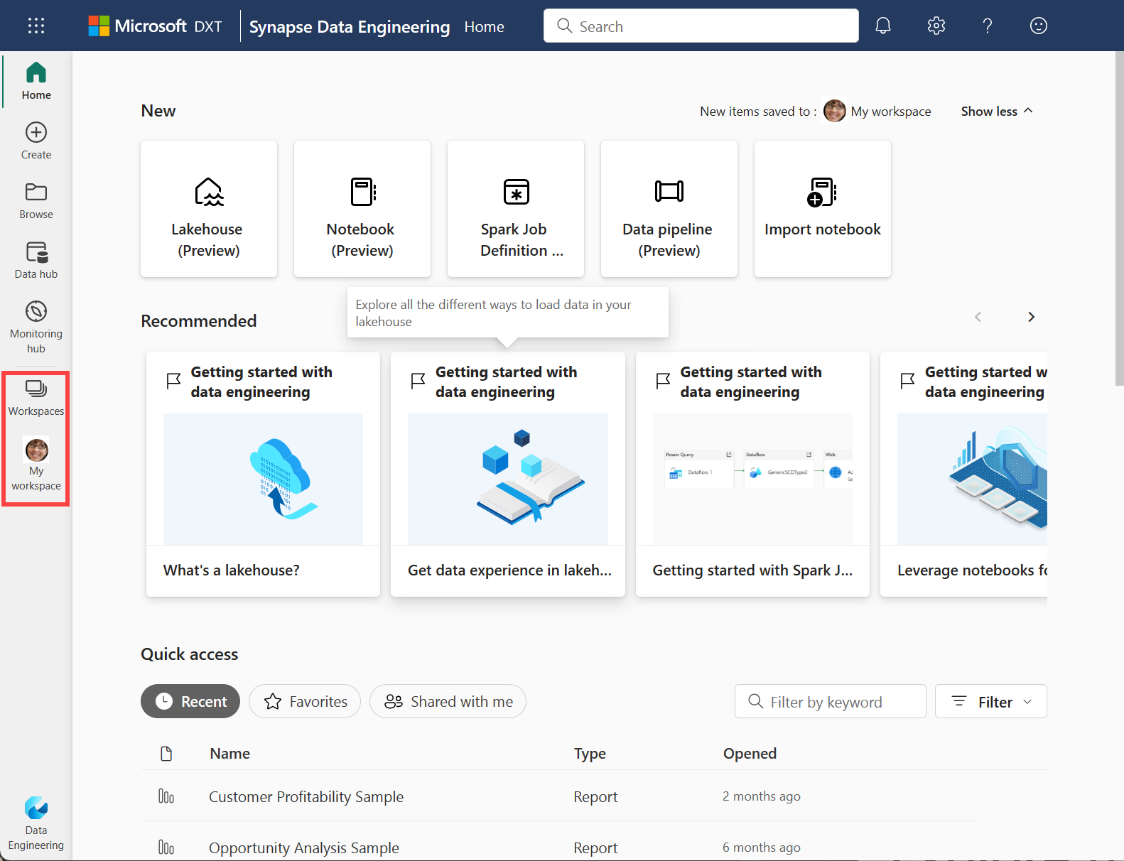 Buscar contenido del Inicio de Microsoft Fabric Microsoft Fabric