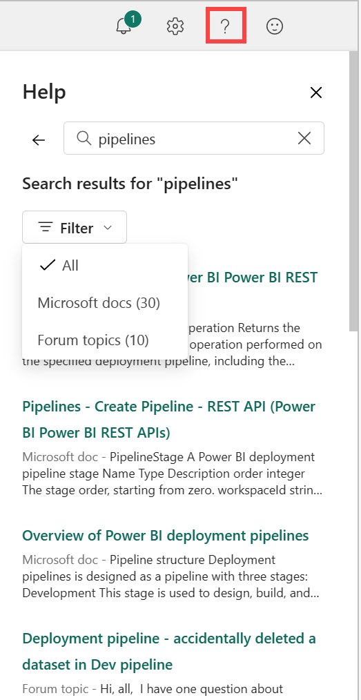 Captura de pantalla del panel Ayuda antes de iniciar una búsqueda.