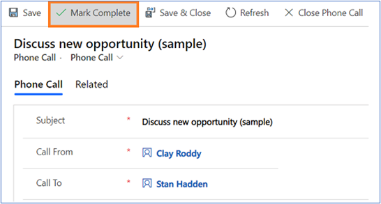Mark activity complete Mark activity complete.