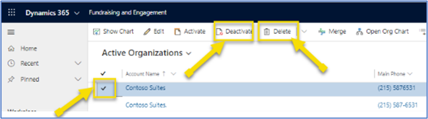 Deactivate or delete from contact list Deactivate or delete from contact list.