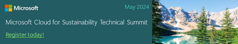 Cumbre Técnica de mayo 2024 de Microsoft Cloud for Sustainability
