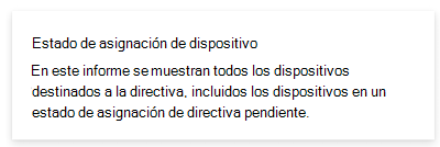 Recorte de pantalla que muestra el estado de asignación de dispositivos en Microsoft&nbsp;Intune y el Centro de administración de Intune.