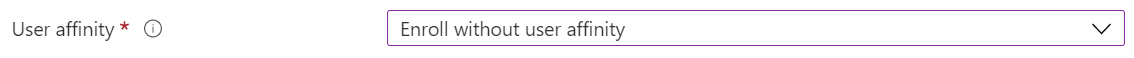 En el centro de administración de Intune y Microsoft Intune, inscriba dispositivos macOS mediante la inscripción directa. Seleccione Inscribir sin afinidad de usuario.