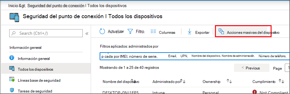 Seleccionar acciones en masa