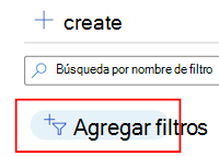 Captura de pantalla que muestra cómo agregar un filtro para filtrar la lista de filtros de asignación existente en Microsoft Intune.
