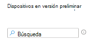 Captura de pantalla que muestra cómo buscar dispositivos al crear un filtro de asignación en Microsoft Intune.