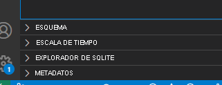 Captura de pantalla en la que se muestra la carpeta del explorador de SQLite en el panel Explorador.