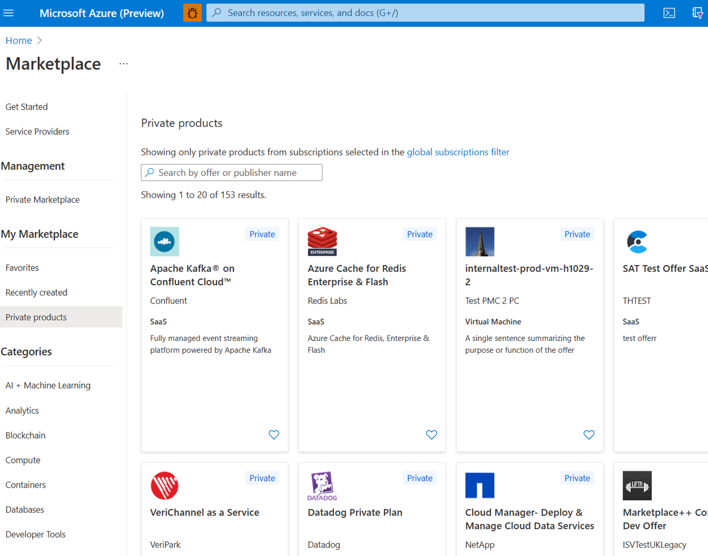 Planes privados en Azure Marketplace - Microsoft marketplace | Microsoft  Learn