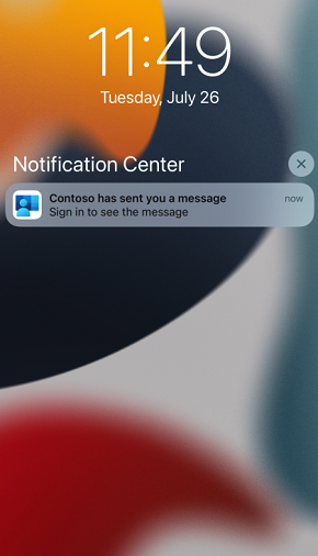 Notificación personalizada de iOS/iPadOS de dispositivo bloqueado