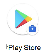 Captura de pantalla del icono de Google Play Store con el distintivo del maletín