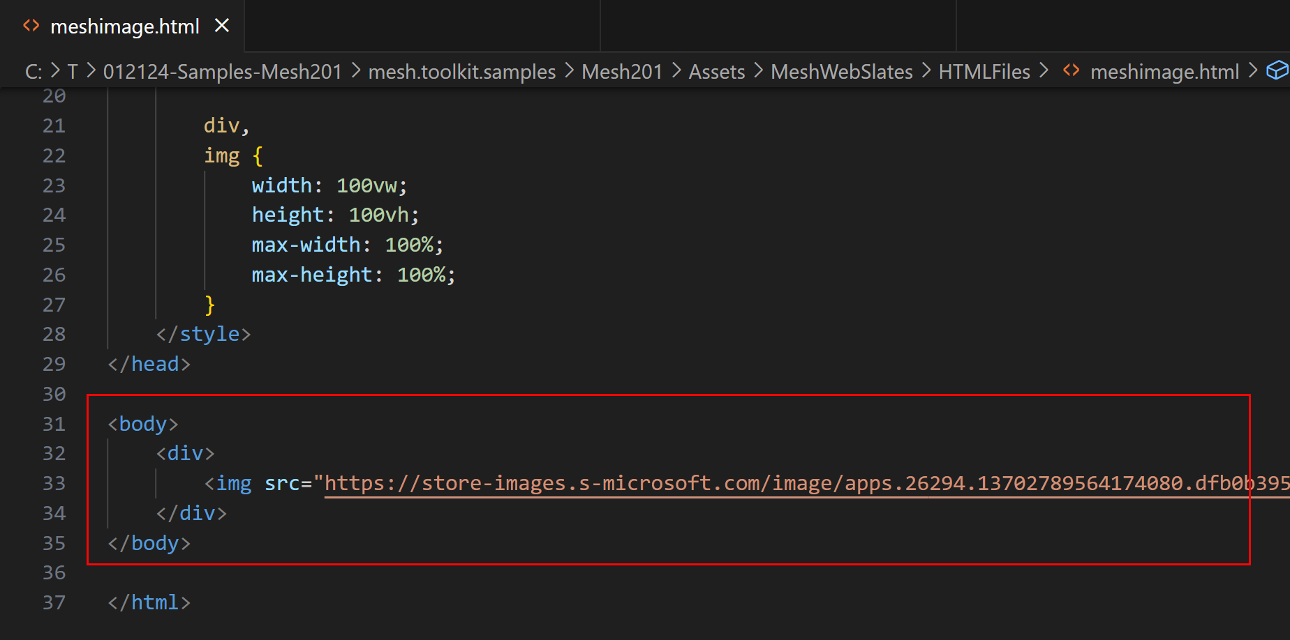 Captura de pantalla de una descripción del equipo