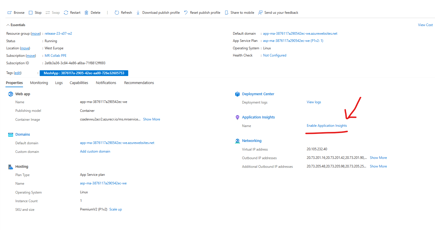 Habilitar Application Insights Habilitar Application Insights