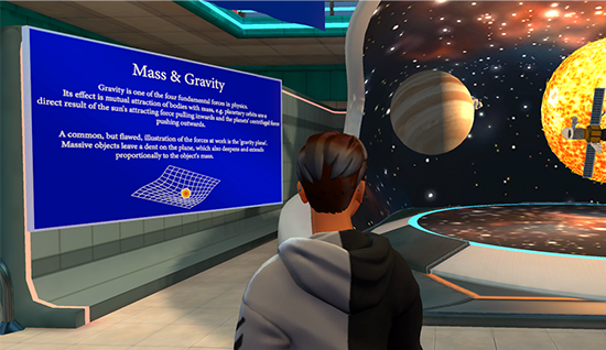 Una captura de pantalla de la exposición De Masa y Gravedad.