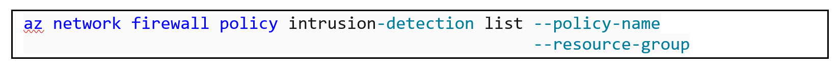 Imagen que muestra cómo enumerar toda la configuración de detección de intrusiones mediante la CLI