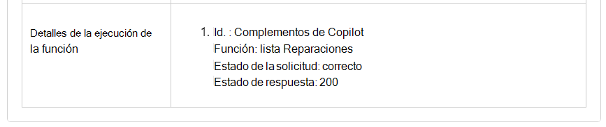 Imagen del depurador que muestra la función seleccionada de un complemento.