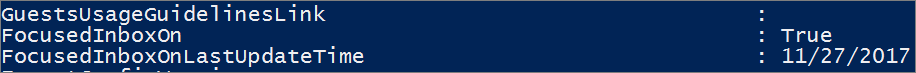 Respuesta de PowerShell sobre el estado de la Bandeja de entrada Prioritarios.