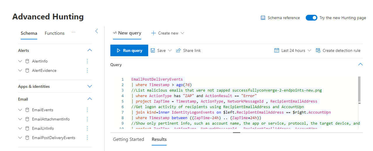 Advanced hunting example for Microsoft Defender for Office 365 | Microsoft  Learn