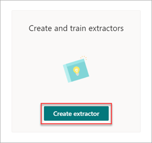 Captura de pantalla que muestra la página Contratos con la opción Crear y entrenar extractores resaltada.