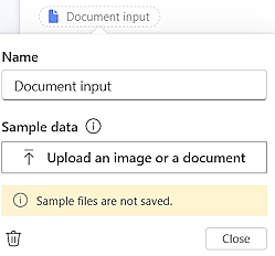 Captura de pantalla del cambio del nombre de entrada y la carga de datos de ejemplo.