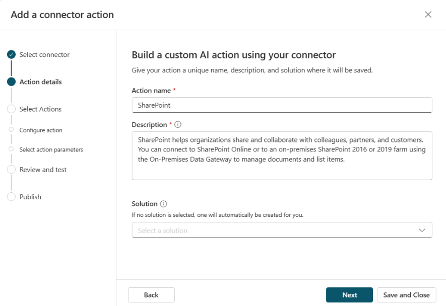 Configurar información básica del conector