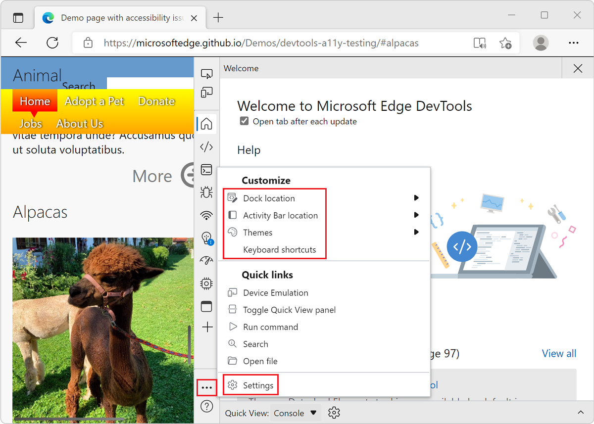 Simplificar DevTools Mediante El Modo De Enfoque Microsoft Edge Development Microsoft Learn