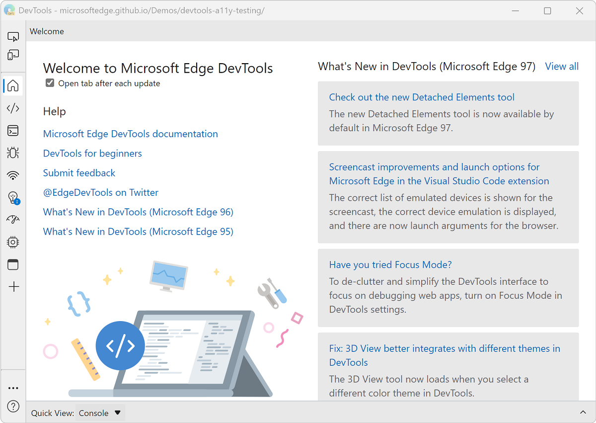 Simplificar Devtools Mediante El Modo De Enfoque Microsoft Edge Development Microsoft Learn 9923