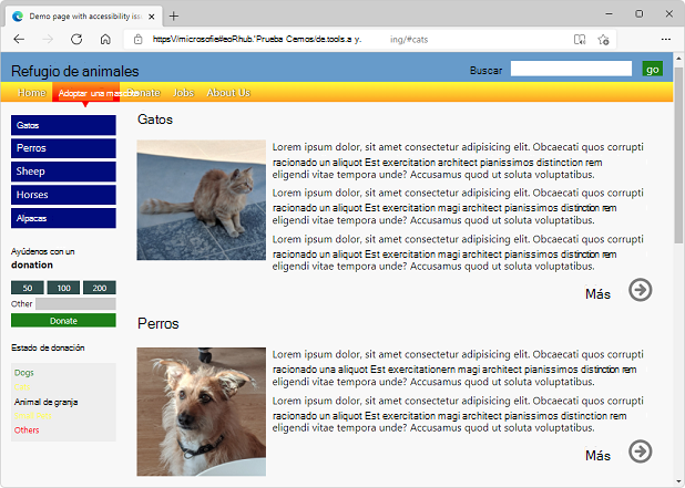 WebPage que está en diseño, ahora independiente de la ventana DevTools, que está desacoplada de la ventana de la página web del explorador