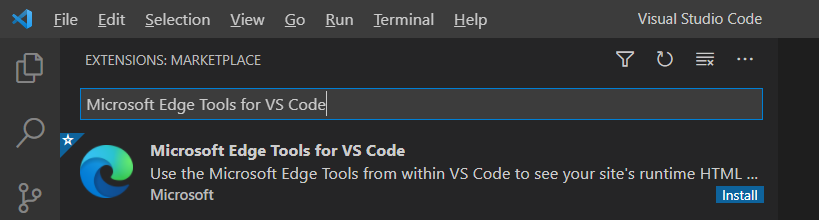 La extensión Microsoft Edge DevTools para Visual Studio Code