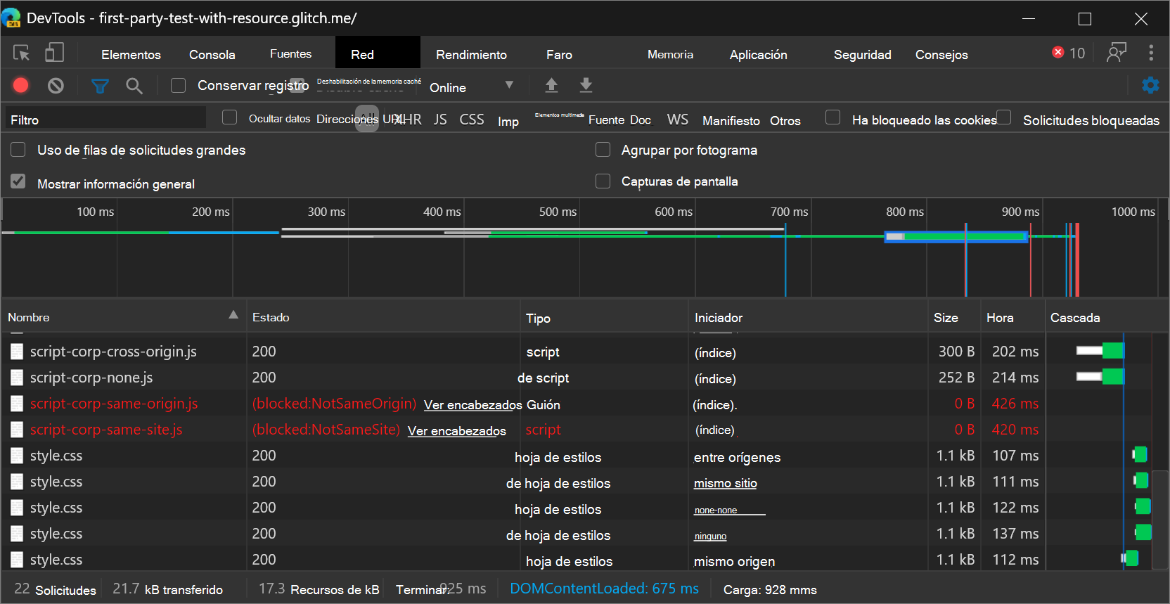 Solicitudes bloqueadas en la columna Estado