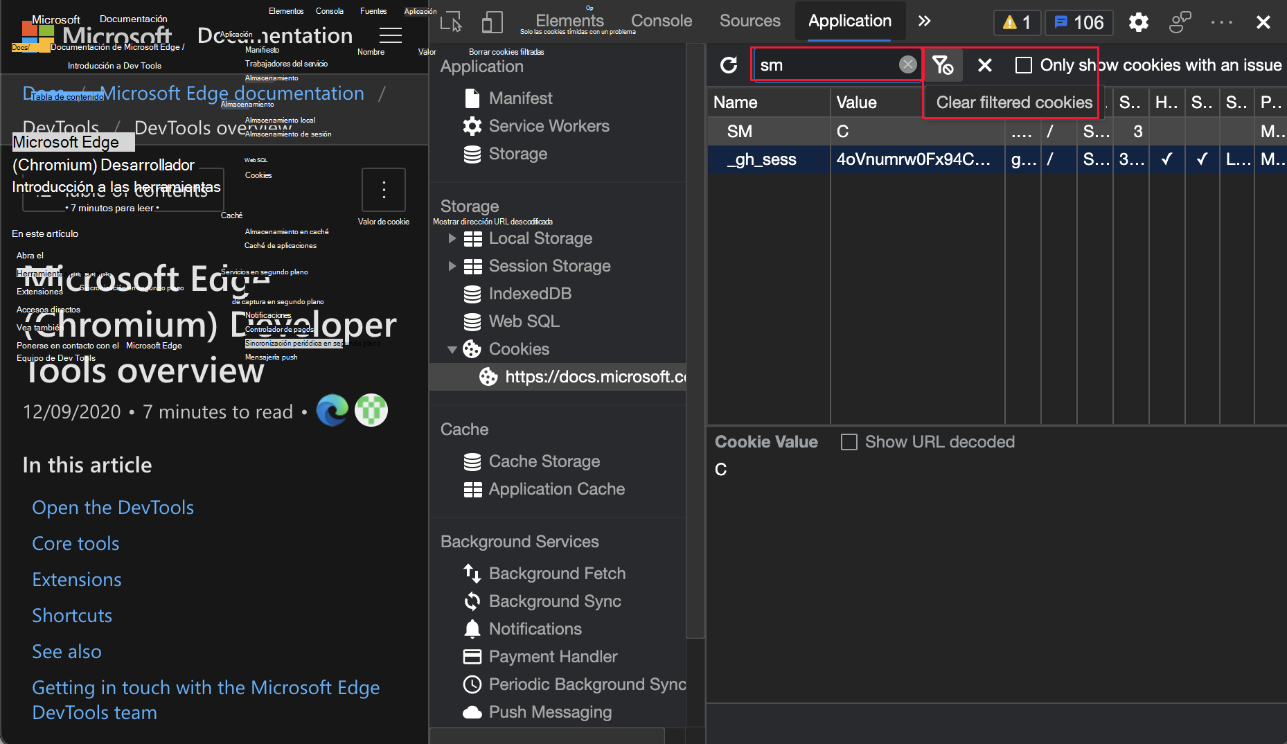 Borrar solo las cookies visibles