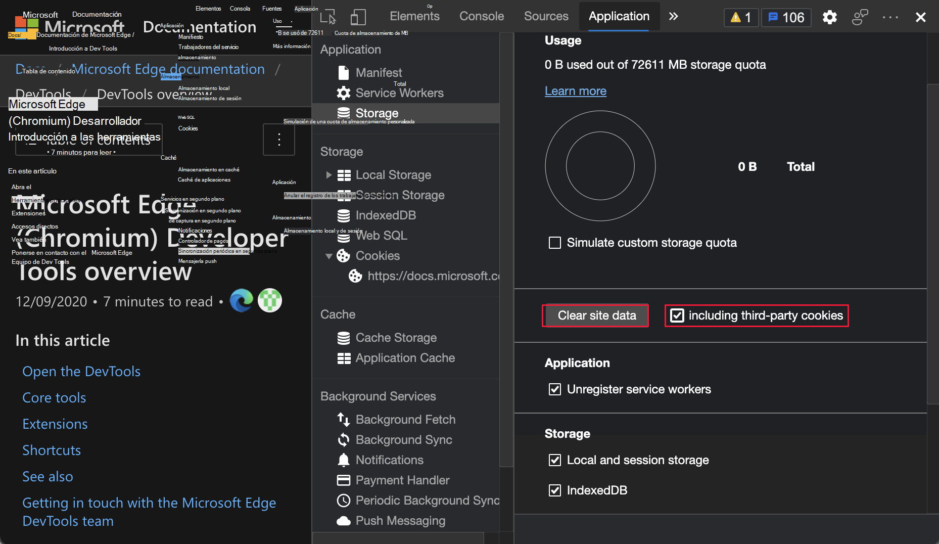 Opción para borrar cookies de terceros