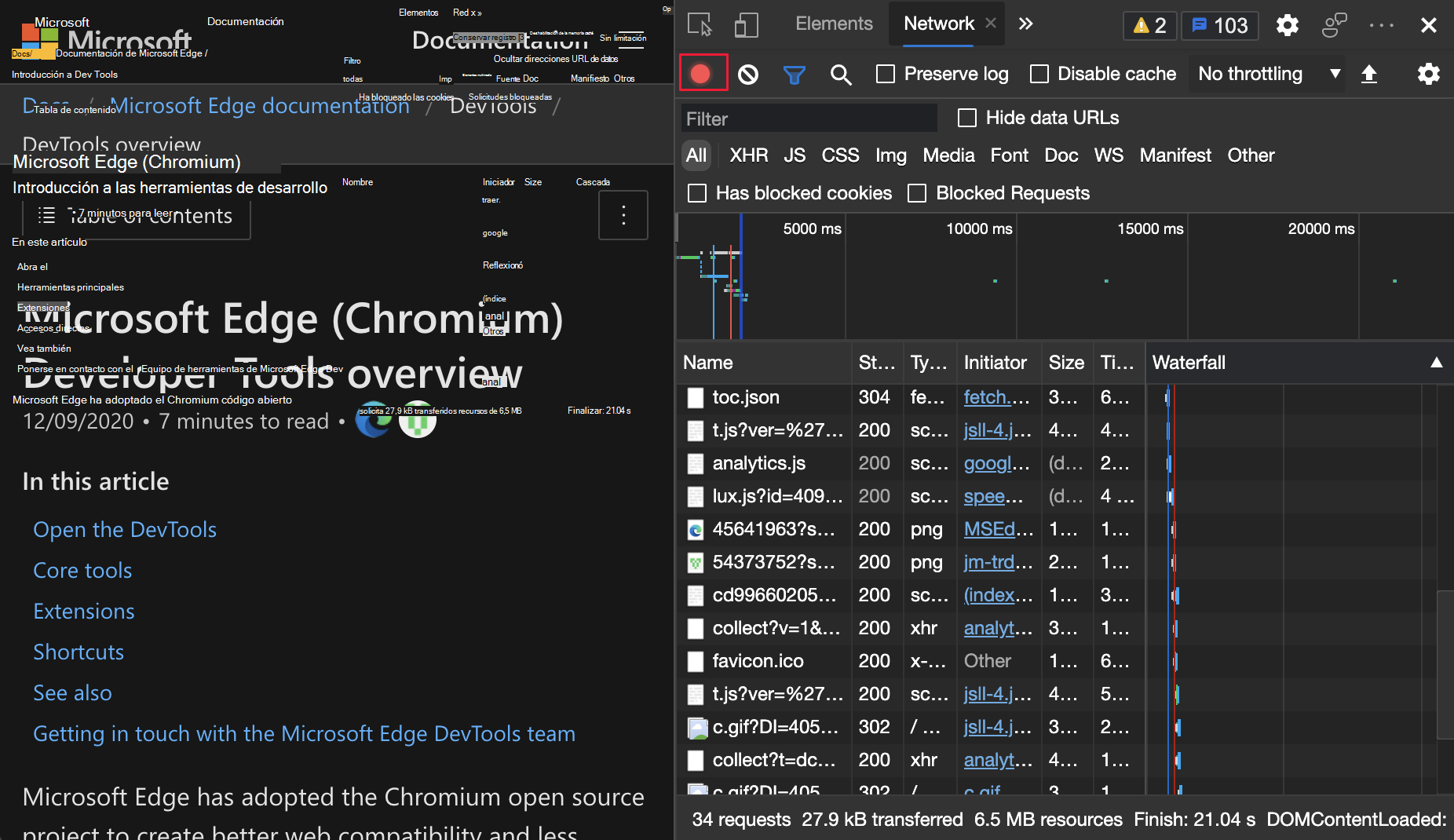 Registro de registro de red