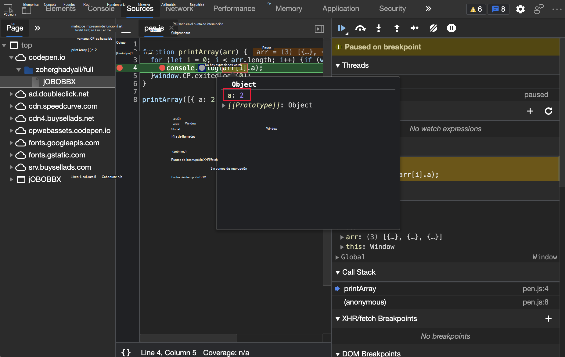 Compatibilidad con la vista previa del mouse con la notación []