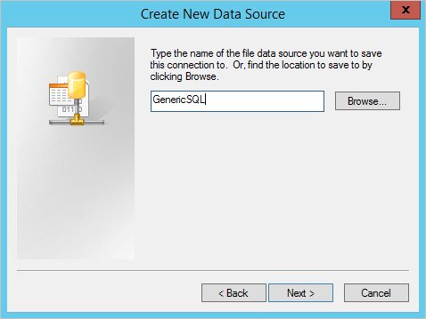 Captura de pantalla que muestra un nuevo nombre de archivo de ejemplo escrito en el campo y un botón Siguiente.