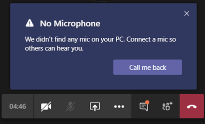 Captura de pantalla de la opción Volver a llamarme.