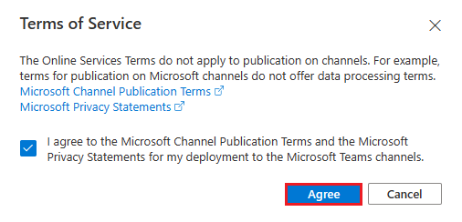 Captura de pantalla que muestra la aceptación de los términos de servicio.