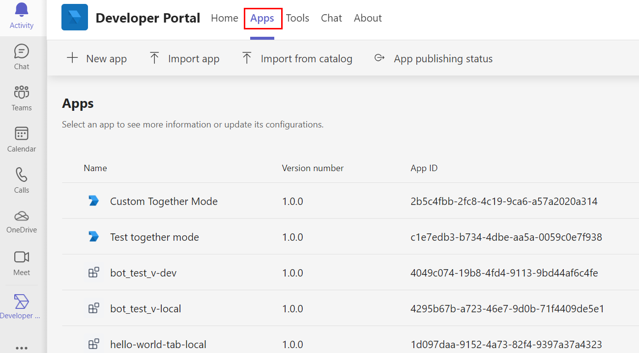 Captura de pantalla que muestra cómo crear un manifiesto de aplicación en el Portal para desarrolladores.