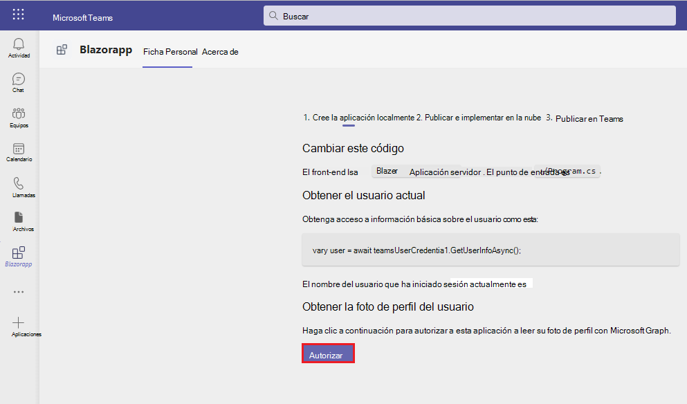Captura de pantalla que muestra la opción de autorización para la foto de perfil del usuario en la pestaña Personal.