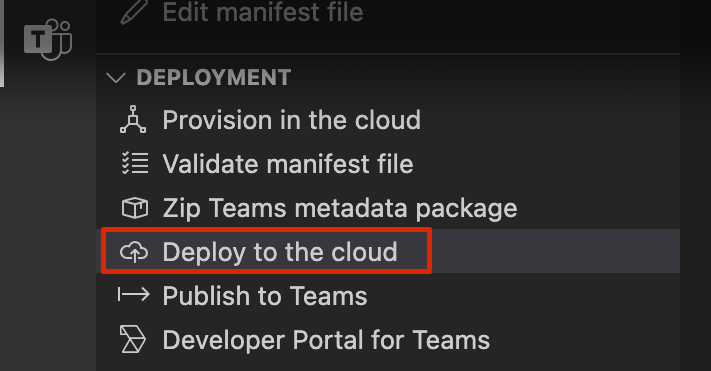 Captura de pantalla que muestra la implementación en la nube.