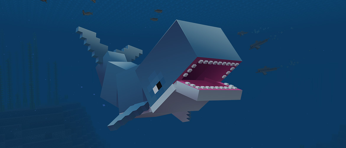 Imagen de una ballena azul que se creó en un pack de modelado.