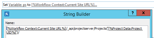 Almacenar la dirección URL del proyecto en una variable