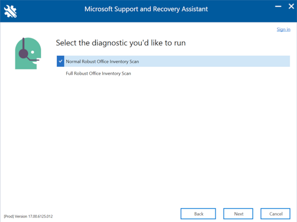 Uso del Asistente para soporte técnico y recuperación para recopilar datos  sobre instalaciones de Aplicaciones Microsoft 365 - Office | Microsoft Learn