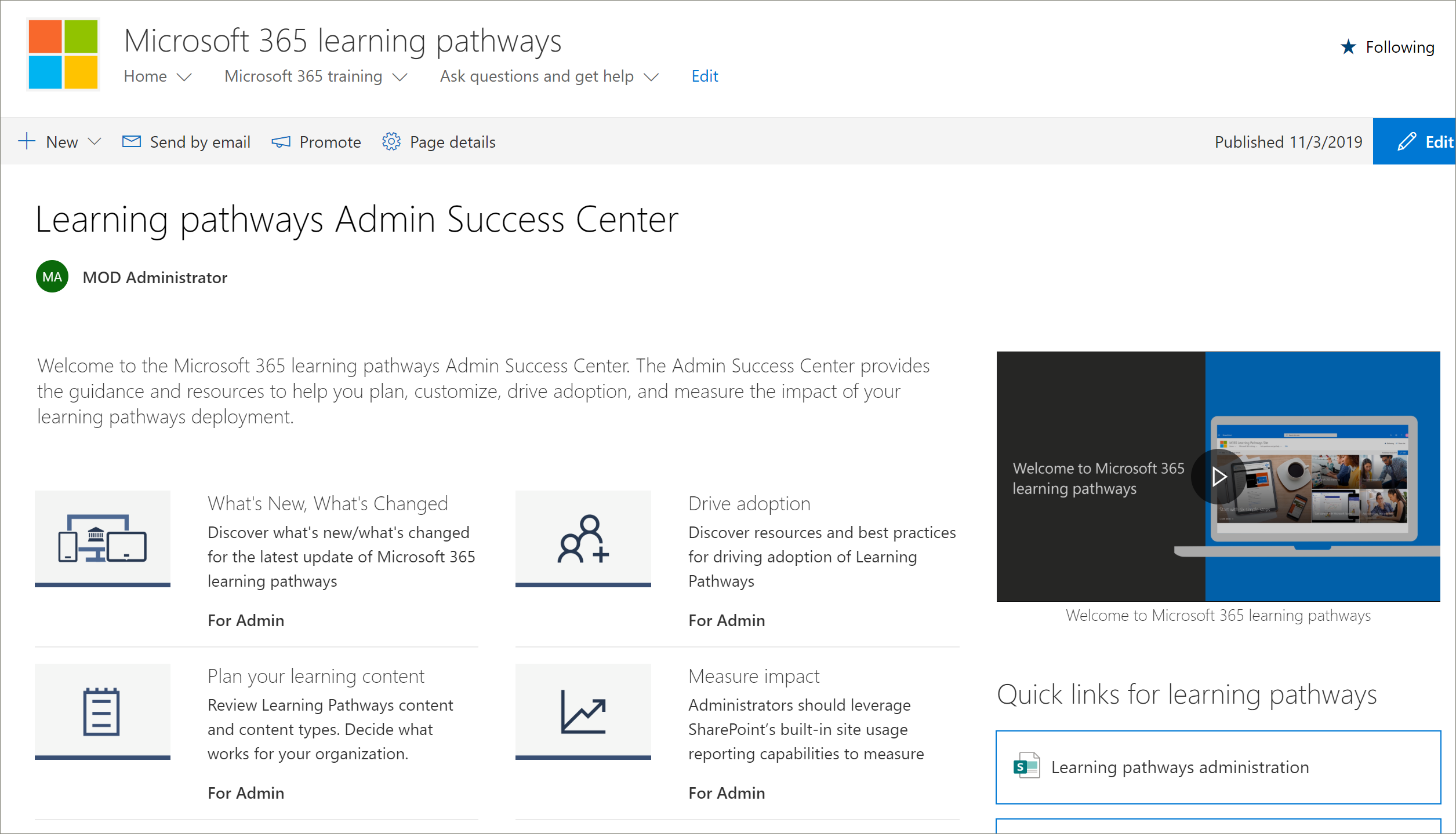 Caminos de aprendizaje Administración Centro de éxito | Microsoft Learn