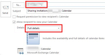 Captura de pantalla de un correo electrónico de apertura que envía un calendario compartido.