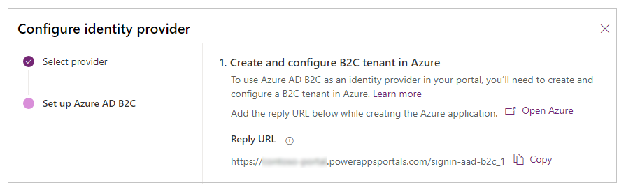 Configurar la aplicación Azure AD B2C.