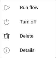 Captura de pantalla de opciones de flujo.