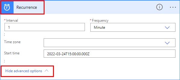 Power Automate Recurrence End Time