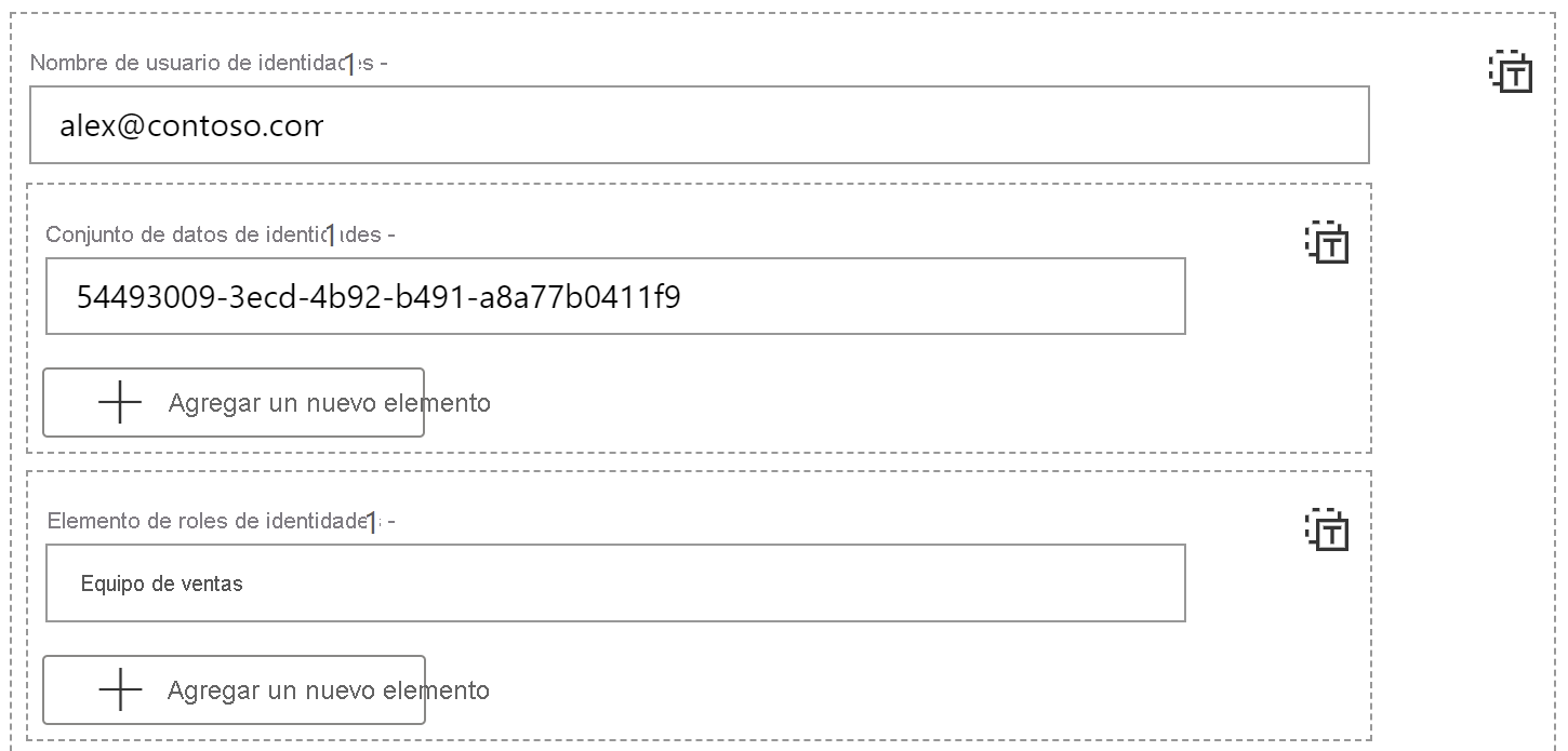 Screenshot of updating Identities Username fields.